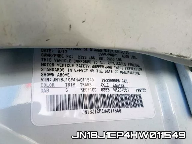 JN1BJ1CP4HW011549 фото 2
