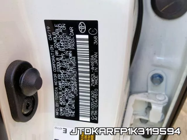 JTDKARFP1K3119594 фото 2