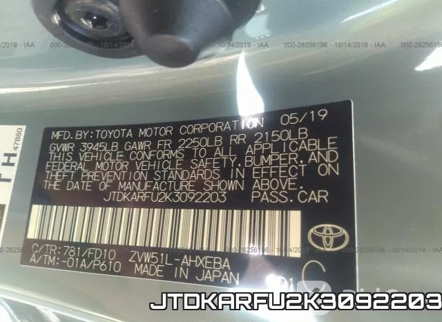 JTDKARFU2K3092203 фото 9