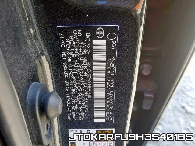 JTDKARFU9H3540185 фото 2
