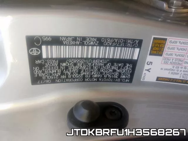 JTDKBRFU1H3568267 фото 2