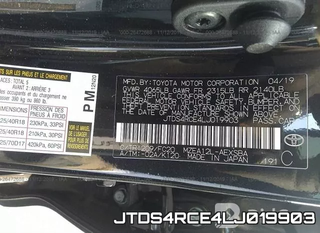 JTDS4RCE4LJ019903 фото 10