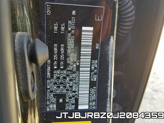 JTJBJRBZ0J2084359 фото 2