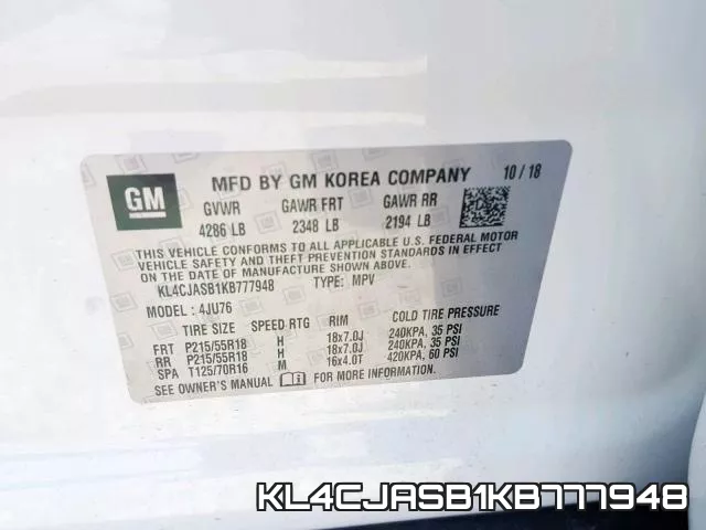 KL4CJASB1KB777948 фото 2