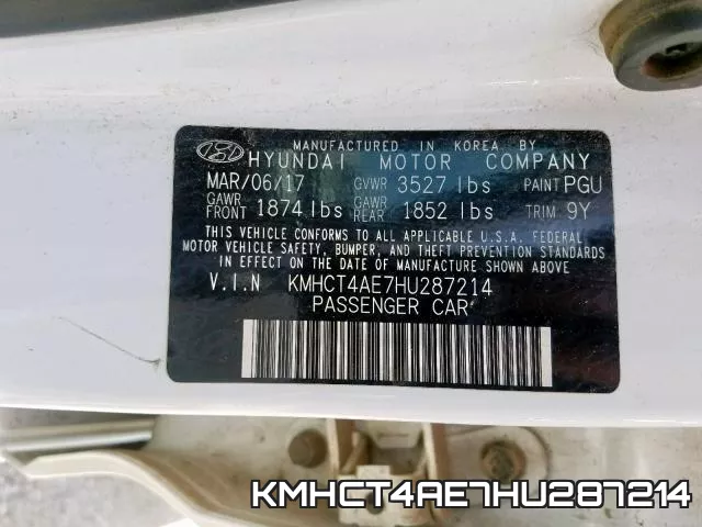 KMHCT4AE7HU287214 фото 2