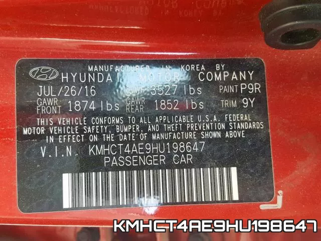 KMHCT4AE9HU198647 фото 2