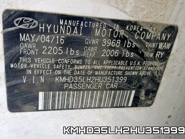 KMHD35LH2HU351399 фото 2