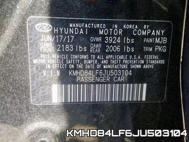 KMHD84LF6JU503104 фото 2