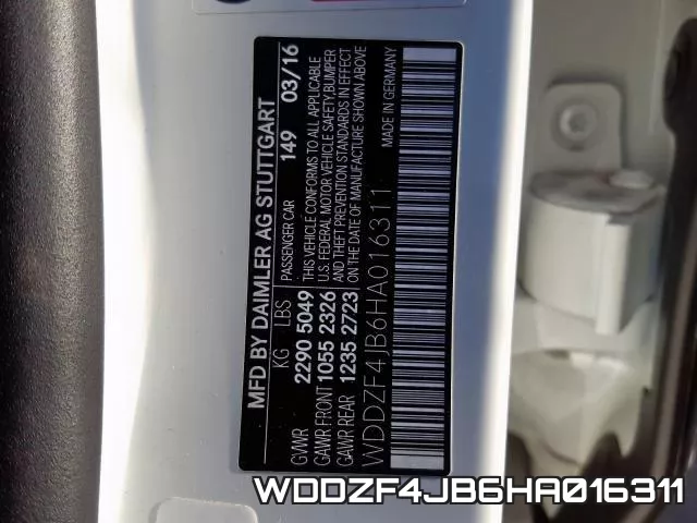 WDDZF4JB6HA016311 фото 2
