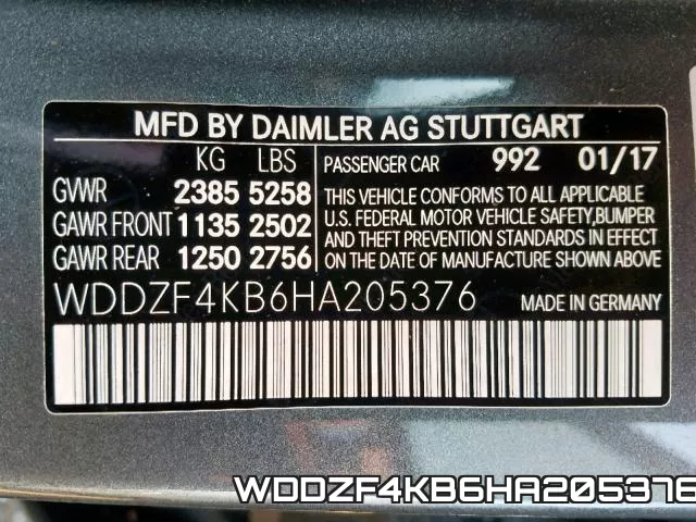 WDDZF4KB6HA205376 фото 2