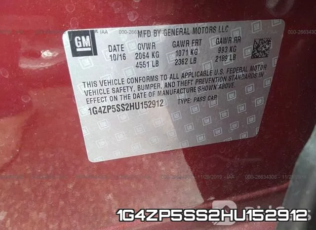 1G4ZP5SS2HU152912 фото 10