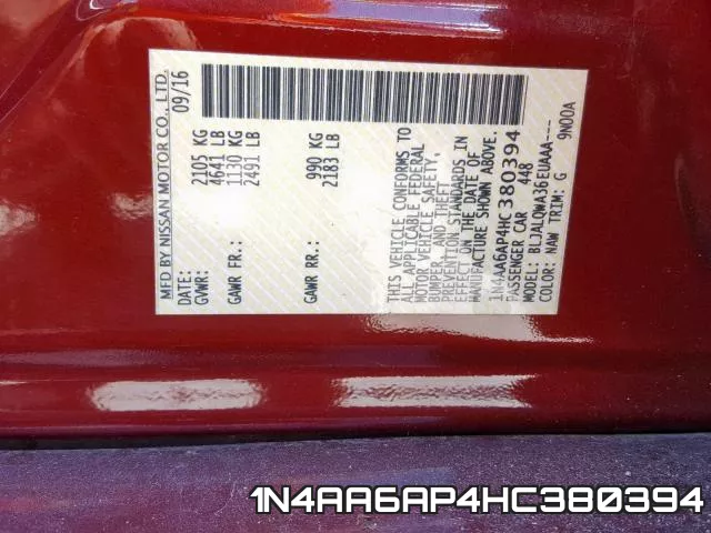 1N4AA6AP4HC380394 фото 2