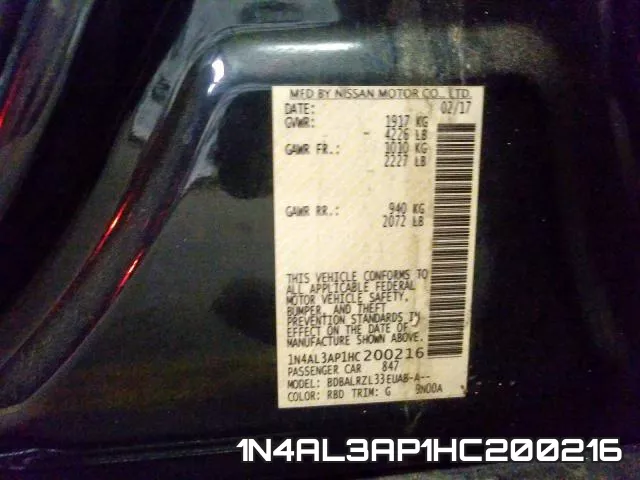 1N4AL3AP1HC200216 фото 2