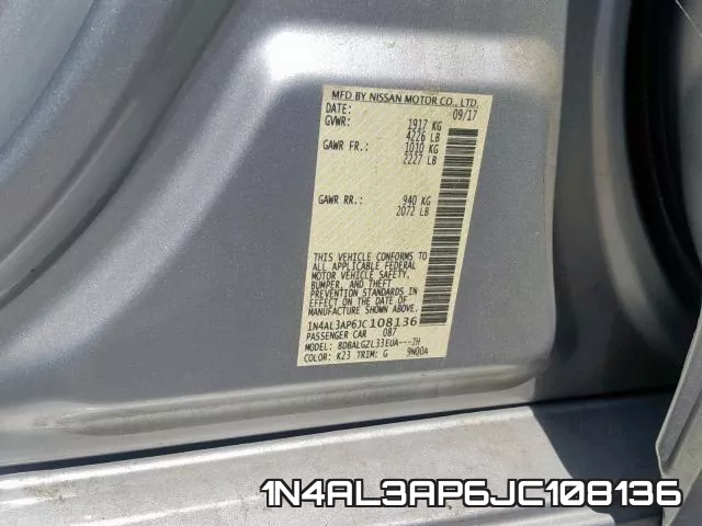 1N4AL3AP6JC108136 фото 2