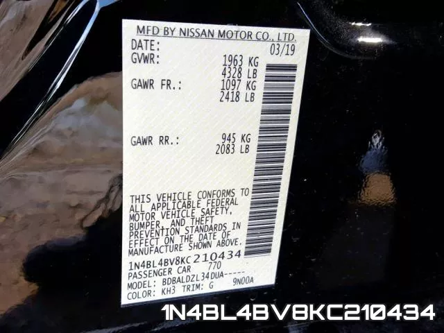 1N4BL4BV8KC210434 фото 2