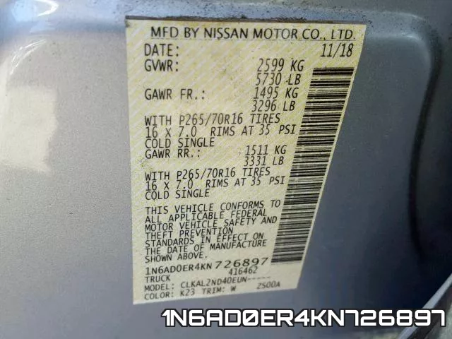 1N6AD0ER4KN726897 фото 2