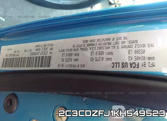 2C3CDZFJ1KH549523 фото 10