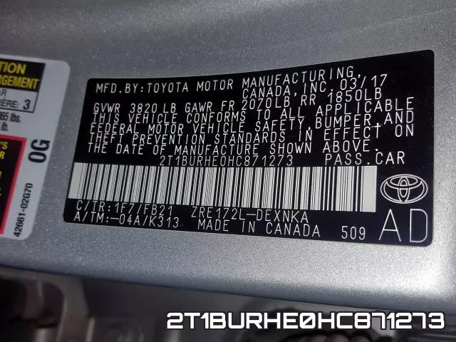 2T1BURHE0HC871273 фото 2