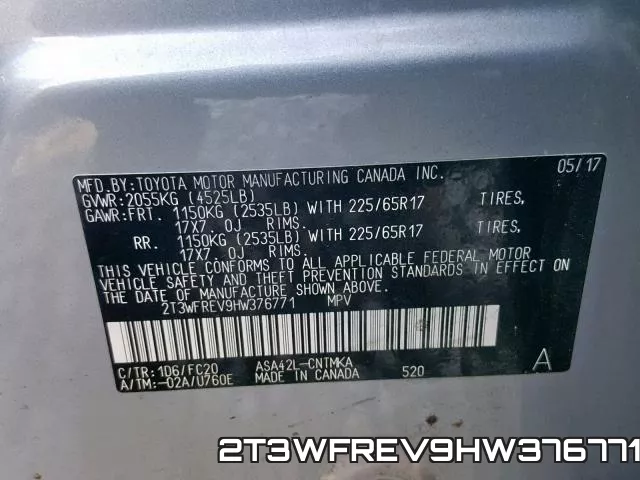 2T3WFREV9HW376771 фото 2