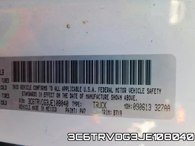3C6TRVDG3JE108040 фото 2