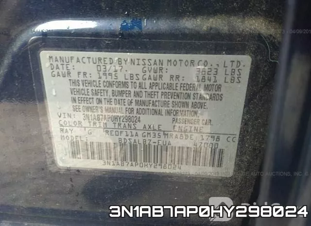 3N1AB7AP0HY298024 фото 9