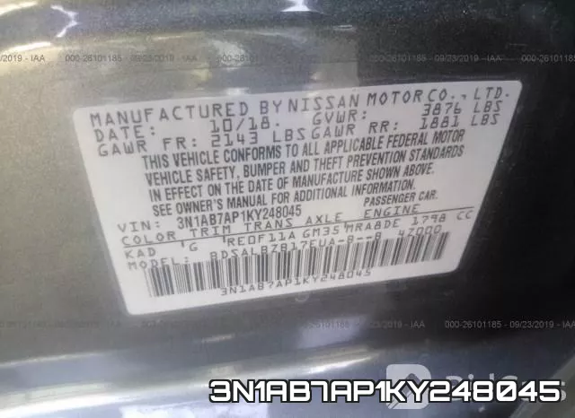 3N1AB7AP1KY248045 фото 10
