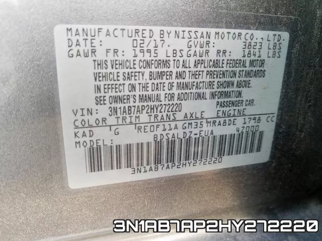 3N1AB7AP2HY272220 фото 2