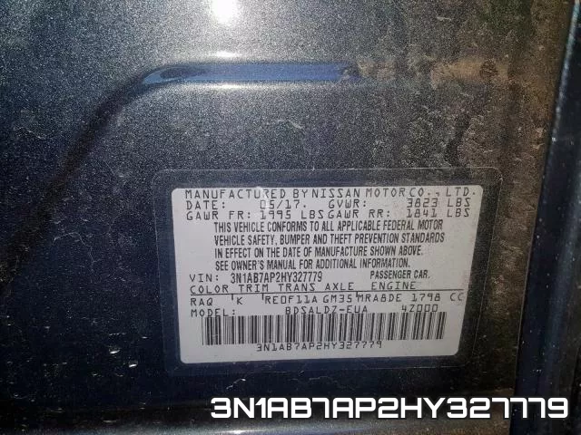 3N1AB7AP2HY327779 фото 2