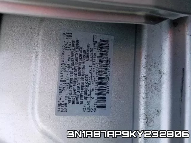3N1AB7AP9KY232806 фото 2