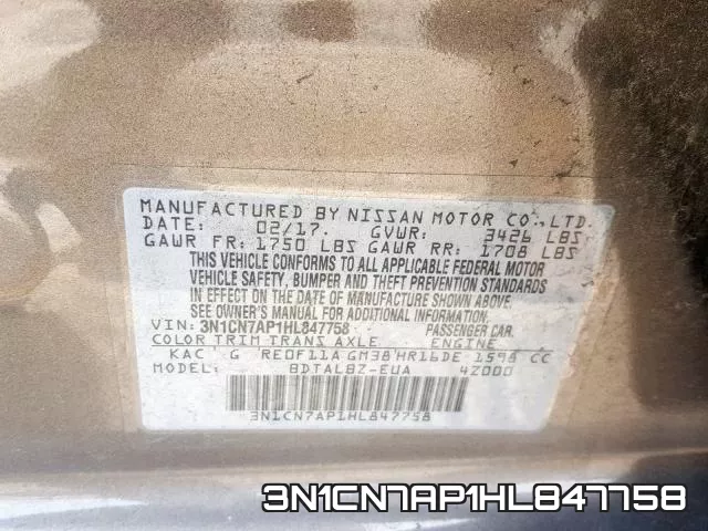 3N1CN7AP1HL847758 фото 2