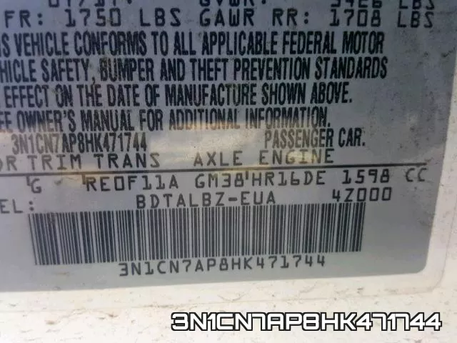 3N1CN7AP8HK471744 фото 2