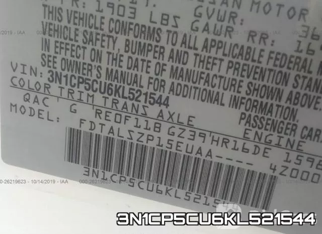 3N1CP5CU6KL521544 фото 9