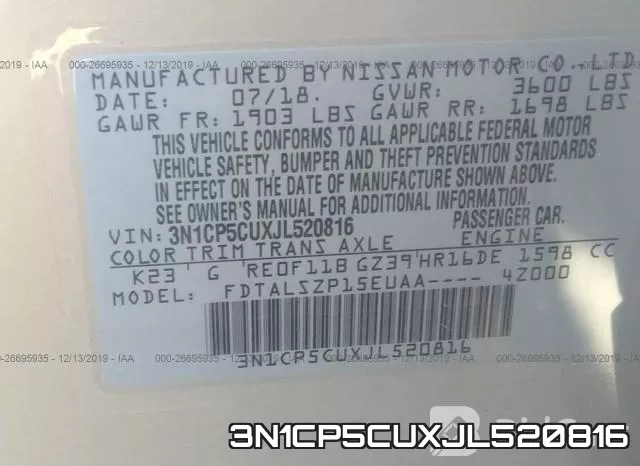 3N1CP5CUXJL520816 фото 9