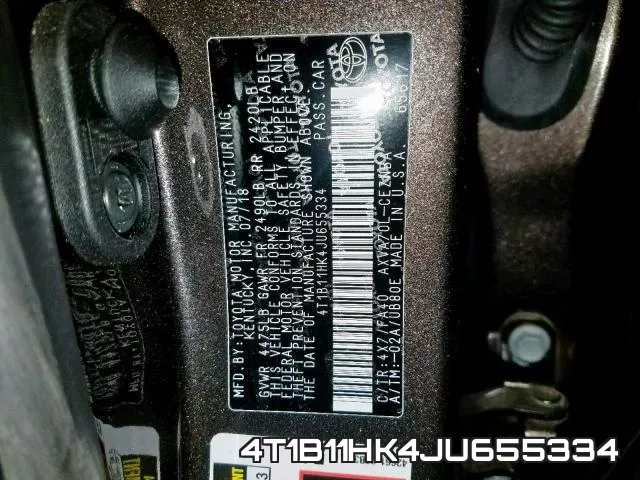 4T1B11HK4JU655334 фото 2