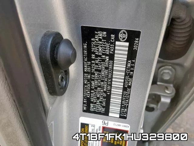 4T1BF1FK1HU329800 фото 2
