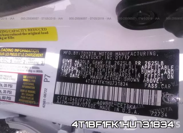 4T1BF1FK1HU731834 фото 10