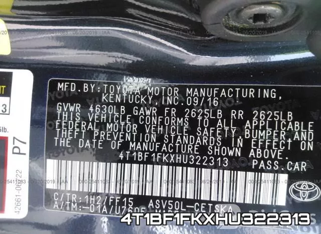 4T1BF1FKXHU322313 фото 10
