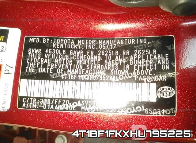 4T1BF1FKXHU795225 фото 9