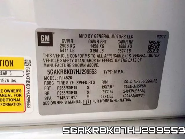 5GAKRBKD7HJ299553 фото 2