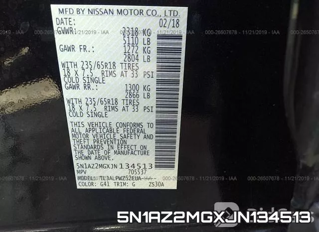 5N1AZ2MGXJN134513 фото 10