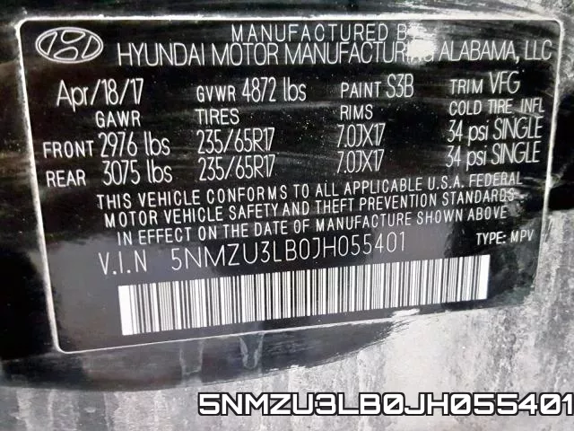 5NMZU3LB0JH055401 фото 2