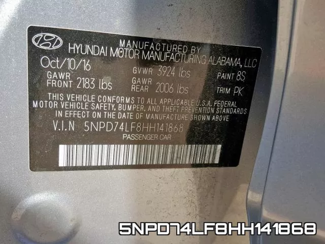 5NPD74LF8HH141868 фото 2