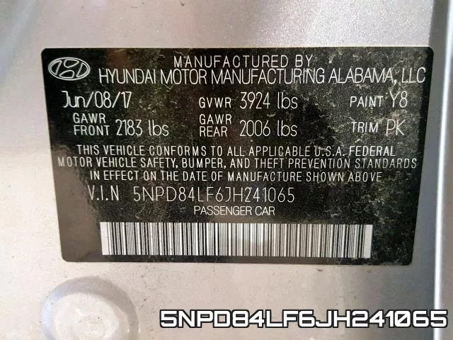 5NPD84LF6JH241065 фото 2