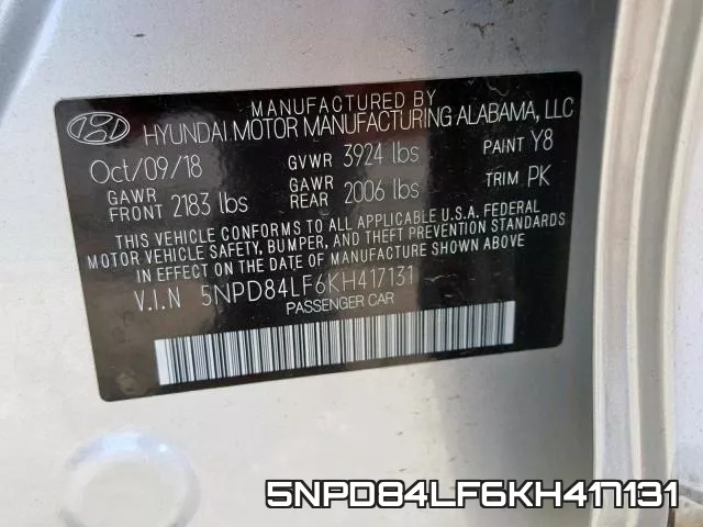 5NPD84LF6KH417131 фото 2
