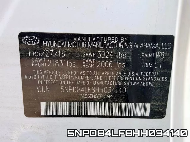 5NPD84LF8HH034140 фото 2