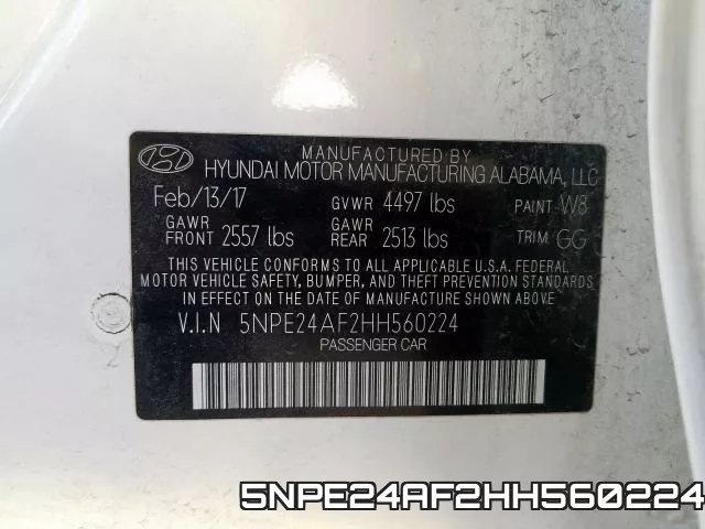 5NPE24AF2HH560224 фото 2