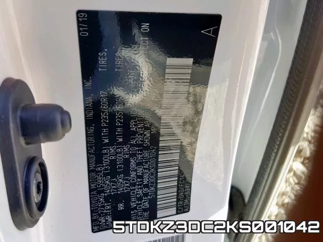 5TDKZ3DC2KS001042 фото 2