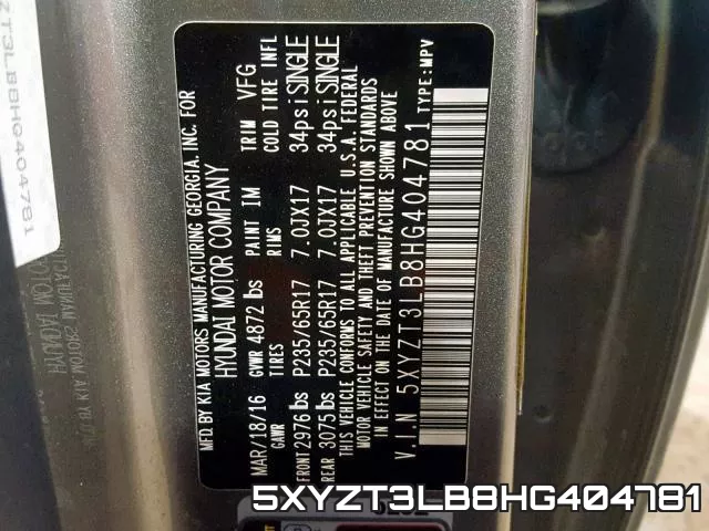 5XYZT3LB8HG404781 фото 2