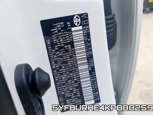 5YFBURHE4KP888259 фото 2