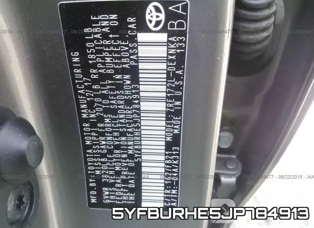 5YFBURHE5JP784913 фото 10